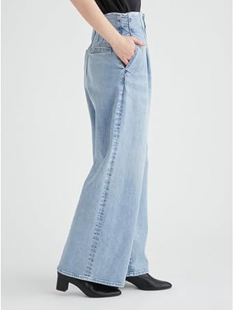 Amazon | [セルフォード] ハイウエストワイドデニムパンツ